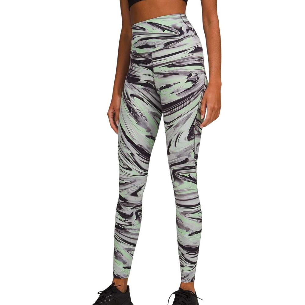 Lululemon Base Pace High-Rise Running Tight Paint Glide Warp Multi Size 4 EUC